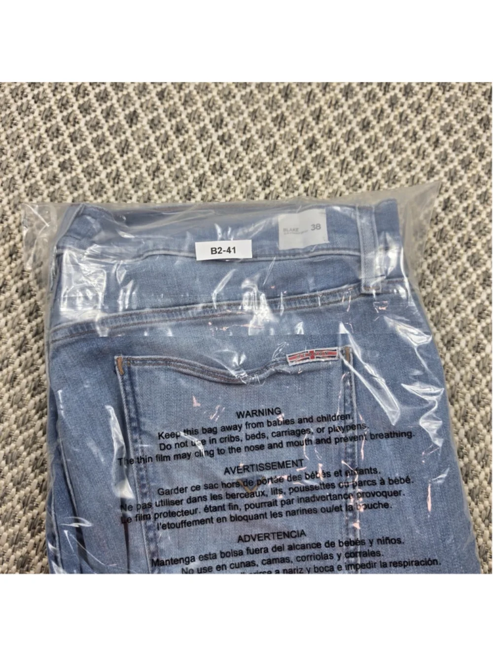Hudson Blake Slim Straight Jeans Mens Size 38 Light Wash Premium Denim